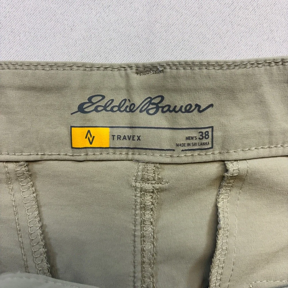 Eddie Bauer Travex Shorts Mens 38 Tan Performance Hiking Travel Outdoor Gorpcore
